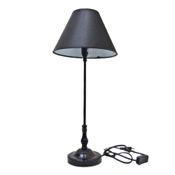 Lampka metalowa z aksamitnym abażurem Czarna 55cm